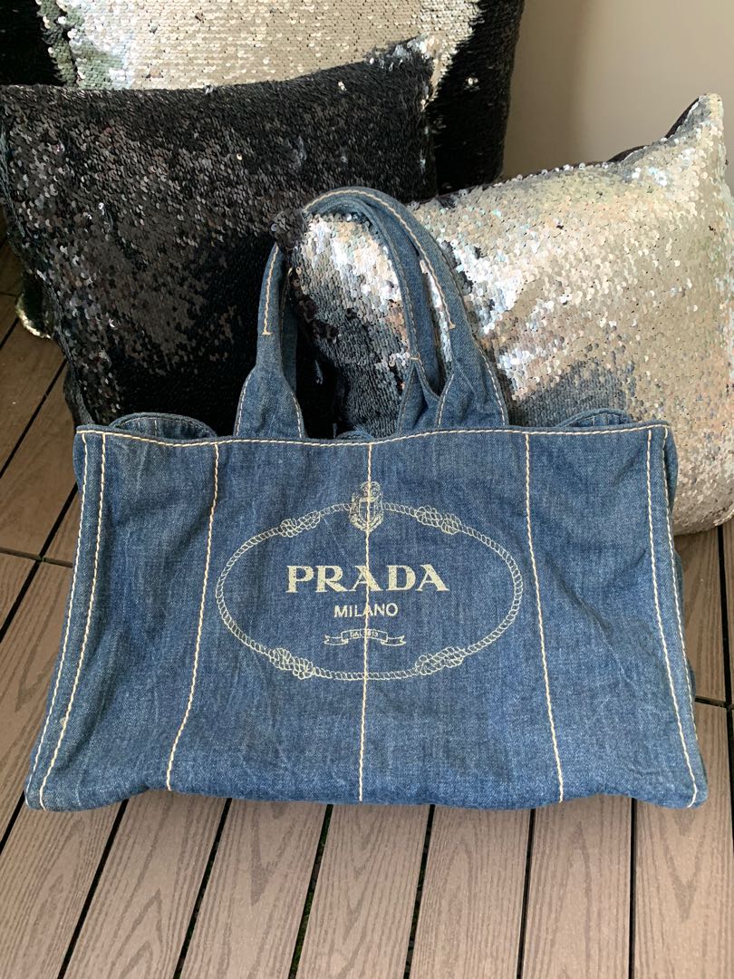 Prada Denim Bag Luxury Bags Wallets on Carousell