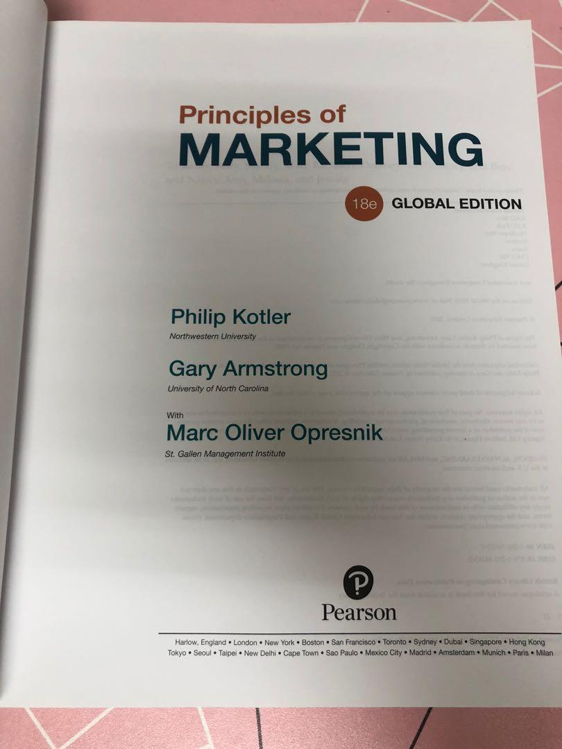 Principles of Marketing(Pearson 18th edition), 興趣及遊戲, 書本