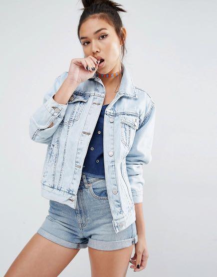 Pull and bear online denim jacket womens