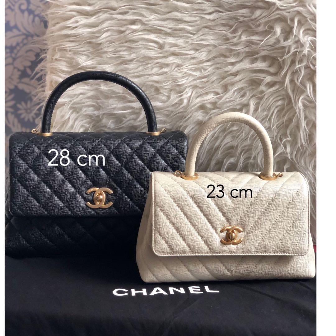 Chanel Coco Handle Small Burgundy, Luxury, Bags & Wallets on Carousell