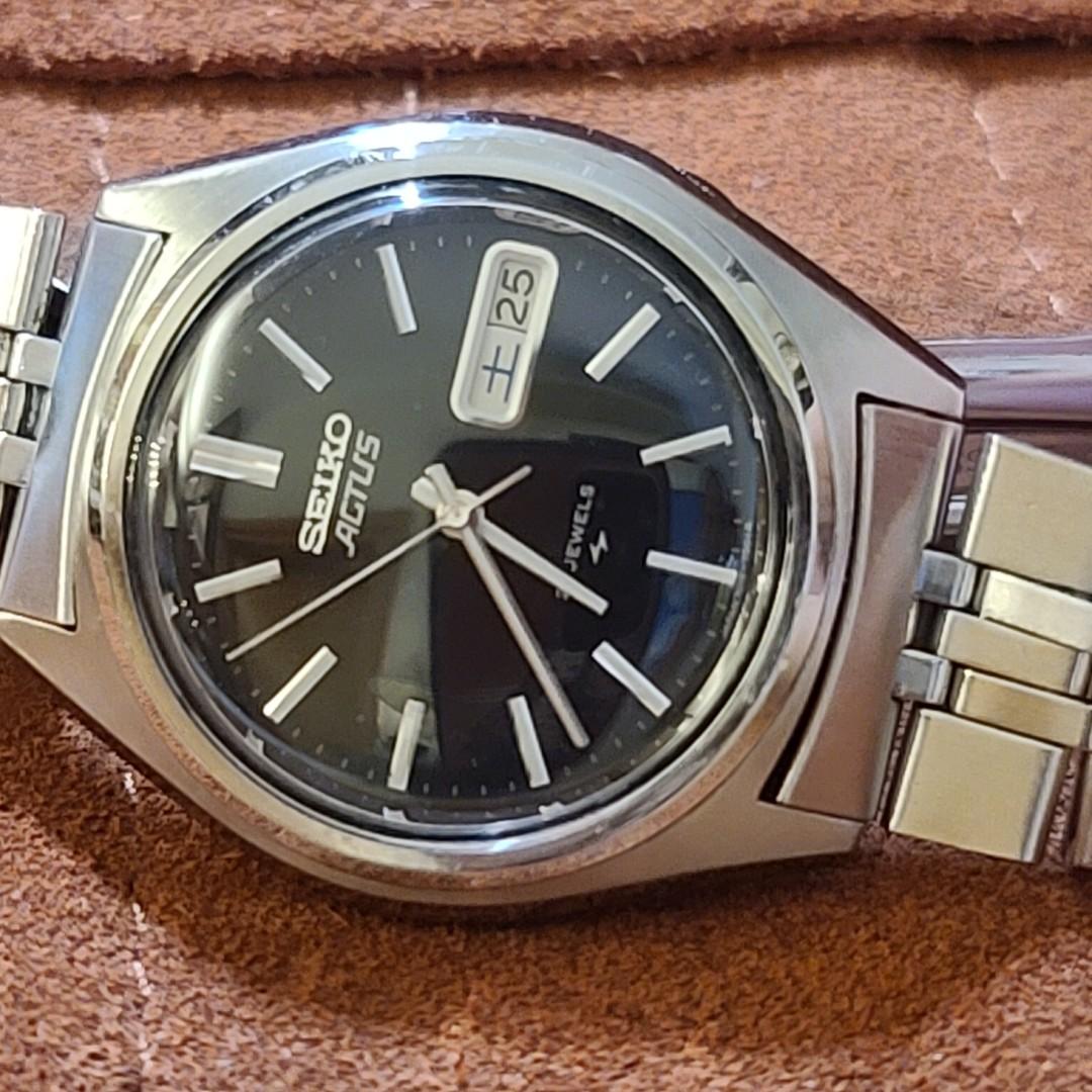 SEIKO ACTUS 7019-7430 黑面雙曆機械自動錶vintage automatic watch