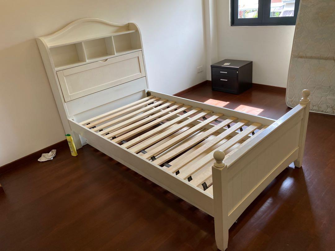 Super single bed frame & trundle bed for donation, Furniture & Home
