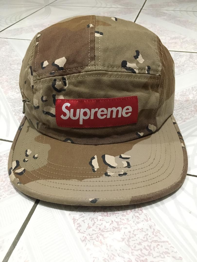 Supreme side zip camp cap desert, Men's Fashion, Watches