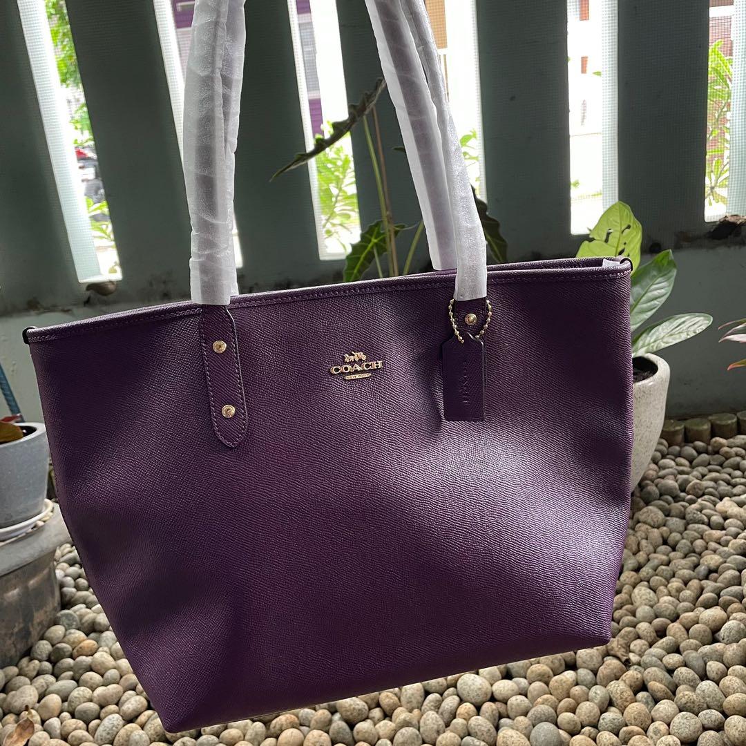 Tas Coach City Zip Tote Bag Violet ungu purple Barang Mewah