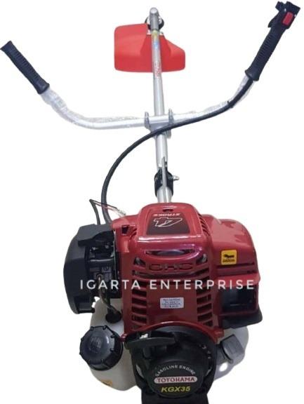 TOYOHAMA KGX35 GRASS CUTTER (Category: Construction Tools & Equipment) located in Quezon City. Submitted by igarta.enterprise (Listing ID 1095945272, Image 1). Description: THE ADVANTAGE Toyohama now brings you a 4-Stroke brush cutter complete with accessories so you won't have to shell out more money just to complete your gear. We've also included a Nylon String Black Cutter should you wish to change the blade. MAIN UNIT Maximum Speed of Gear Sh