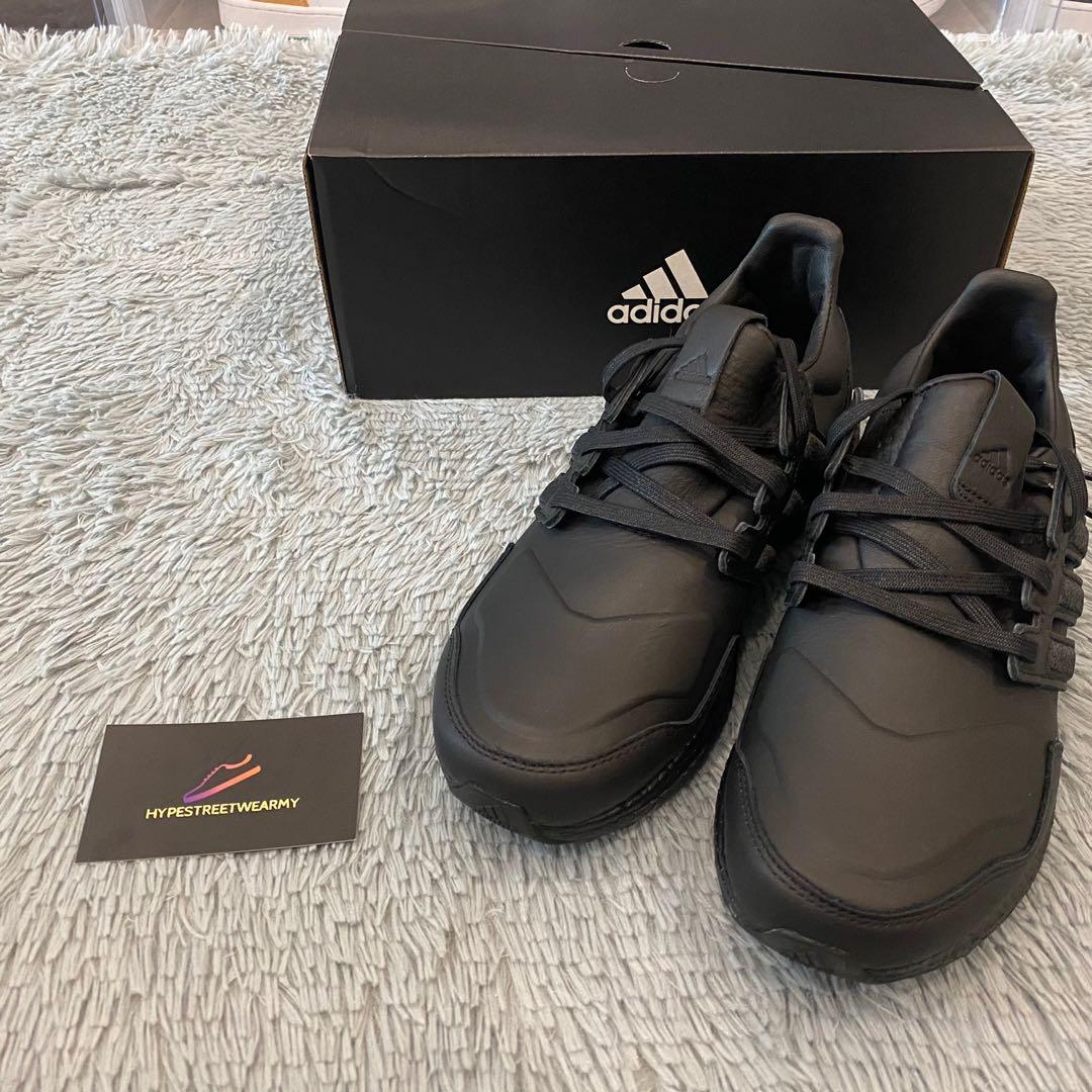 Ultra boost discount leather shoes black