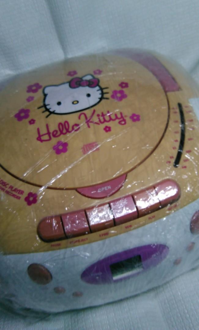 Vintage Radio Hello Kitty Stereo AM/FM/CD Boom Box with Cassette Player