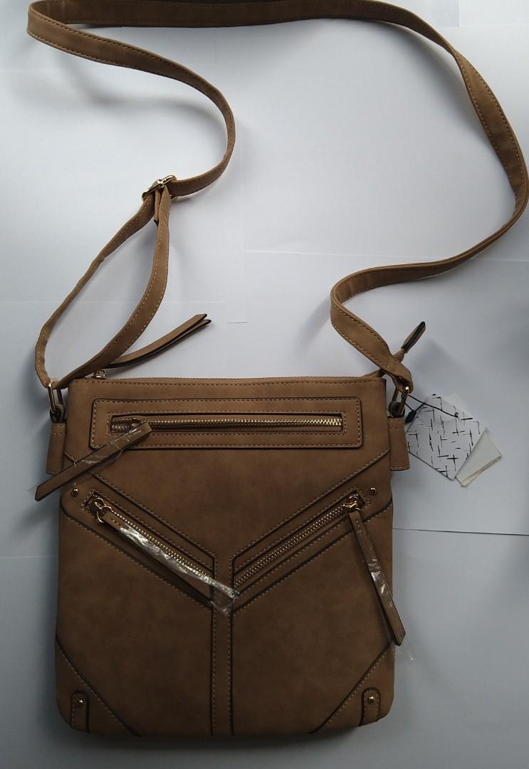 VR NYC, Bags, Vr Nyc Zip Closure Whipstitch Crossbody Bag Nwt