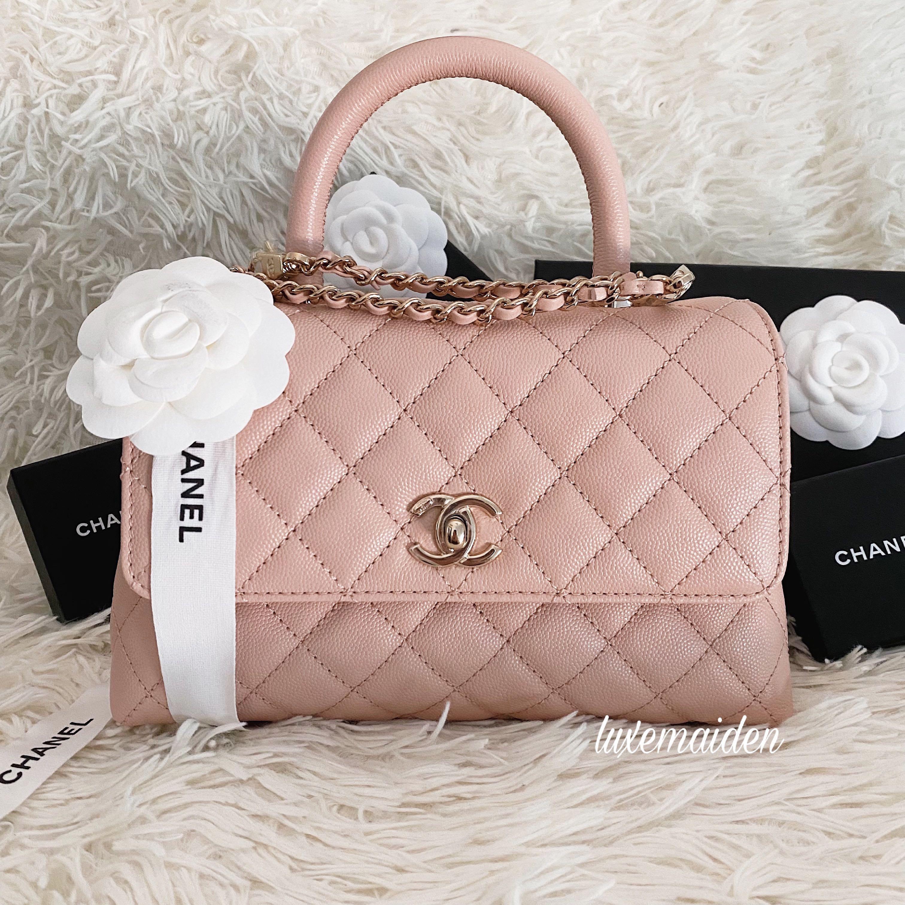 🦄💖 Chanel 21A Rose Clair Light Pink Coco Handle Small/Mini 24cm
