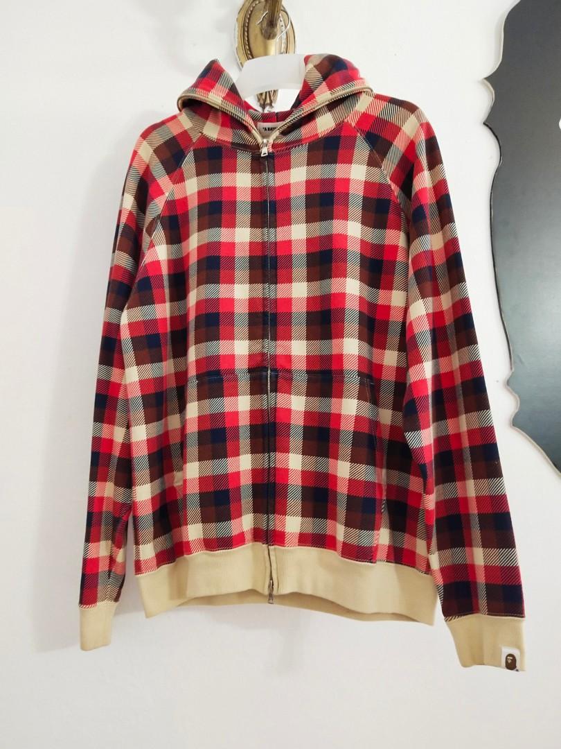 Bape plaid sale hoodie