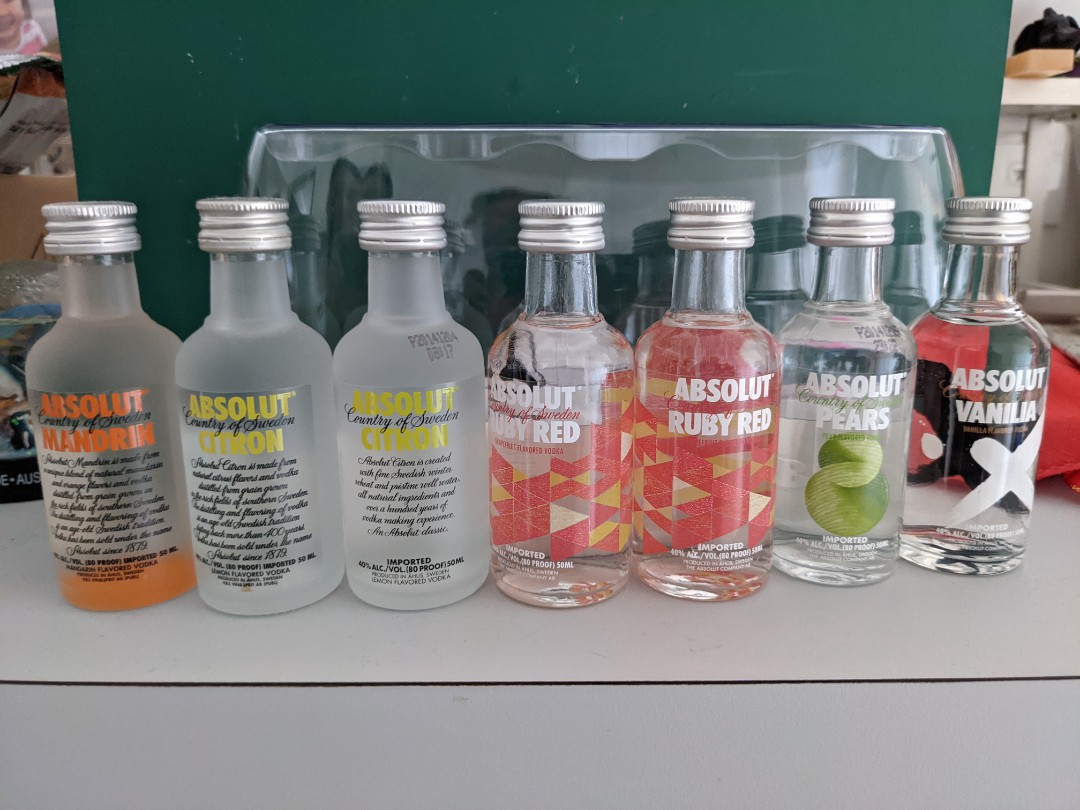 Absolut Vodka - mini bottle (50 ml), Food & Drinks, Alcoholic Beverages on  Carousell