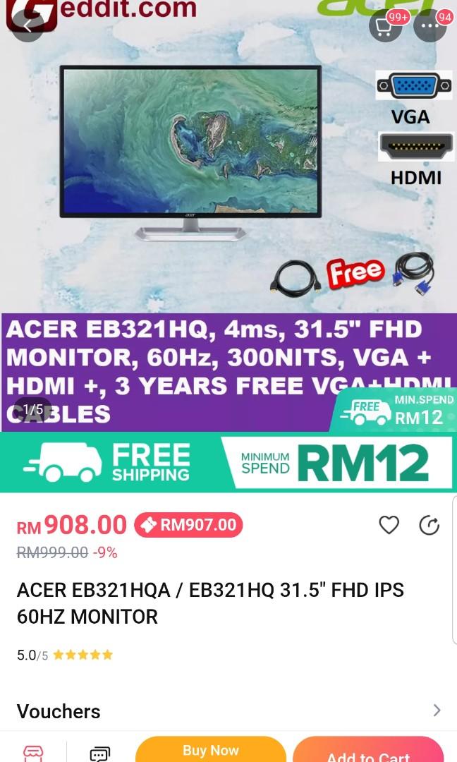 Acer EB321HQ A / EB321HQA 31.5-inch IPS 