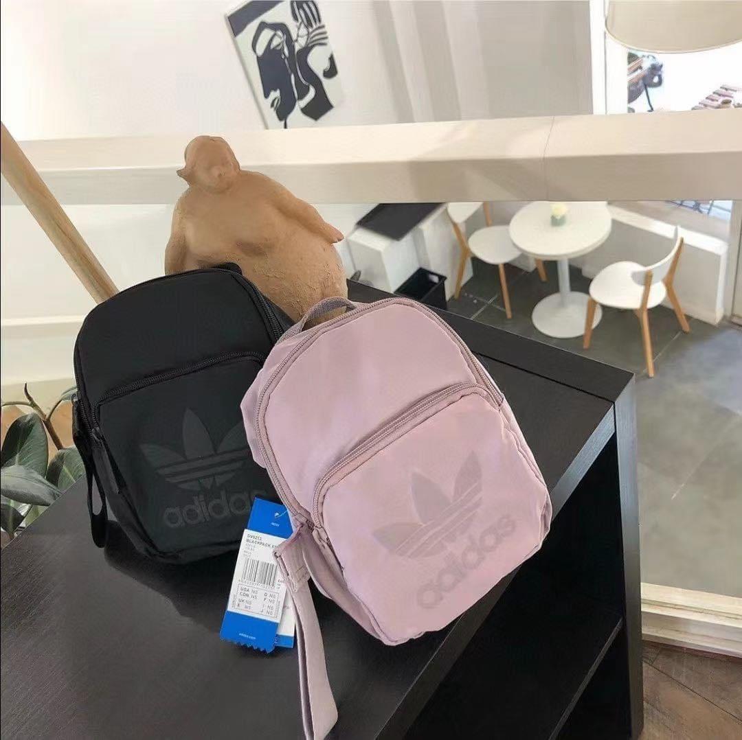 Adidas Originals Nylon Black Pastel Purple Violet Mint Green Pink 2 in 1 Way Backpack Sling Crossbody Shoulder Bag