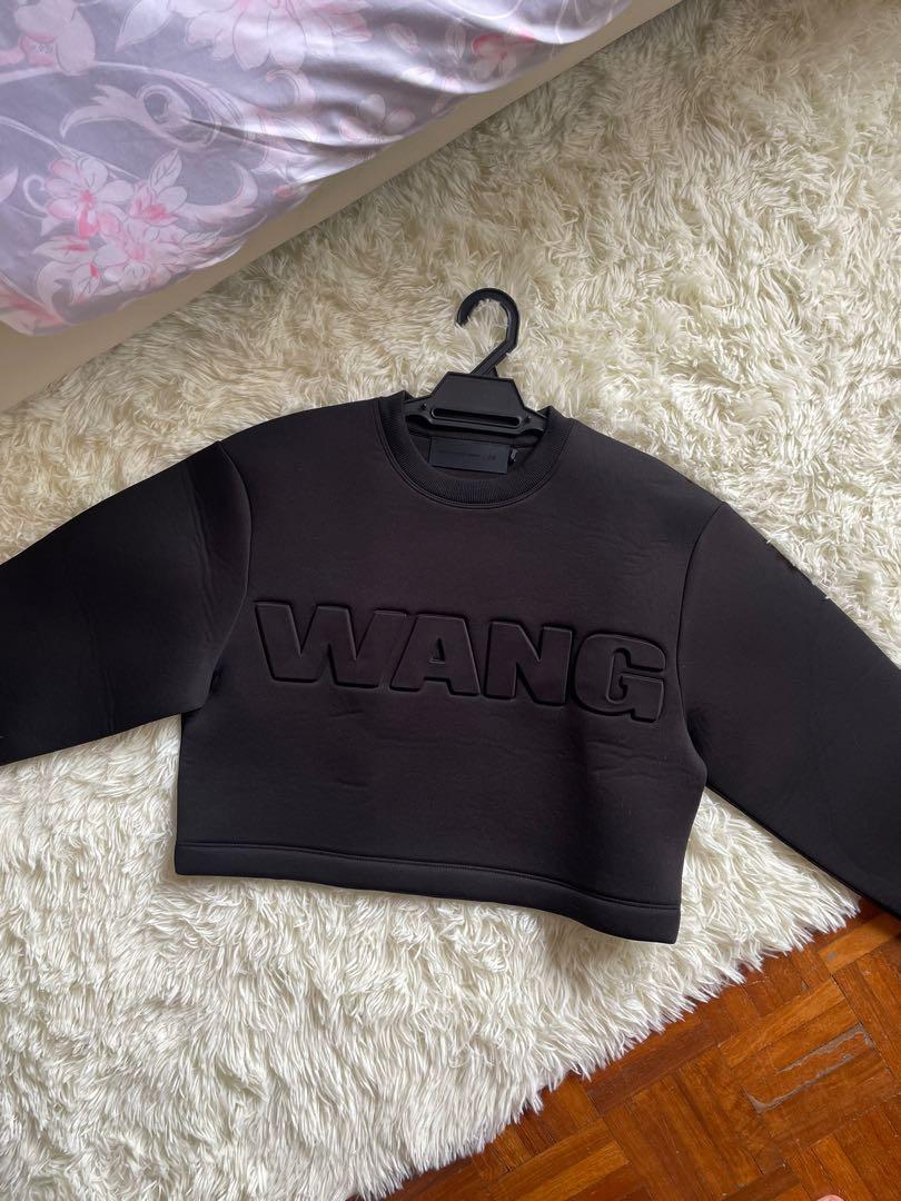 Alexander Wang X H M Black Scuba Crop Sweatshirt Women S Fashion Clothes Tops On Carousell