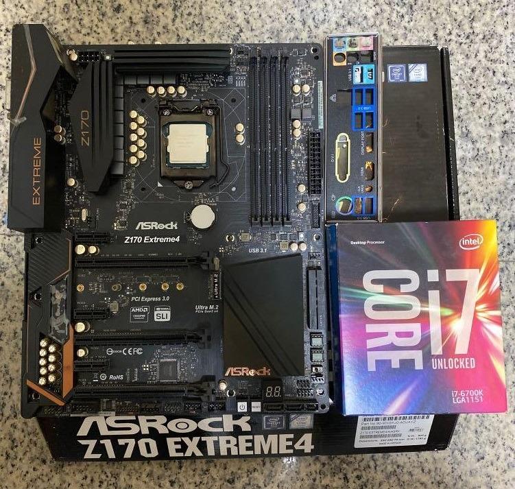 PC/タブレット PCパーツ Asrock Z170 Extreme 4 Motherboard + Intel i7-6700k CPU, Computers 