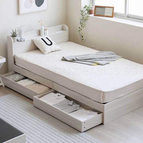 Aube Wooden Drawer Storage Bed Frame Japan Size Furniture Home