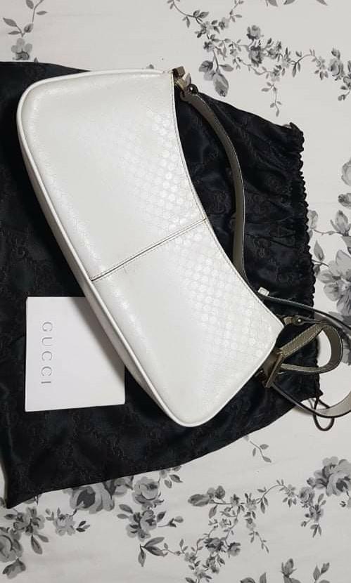 Authentic White Vintage y2k gucci GG monogram logo mini shoulder bag,  Luxury, Bags  Wallets on Carousell