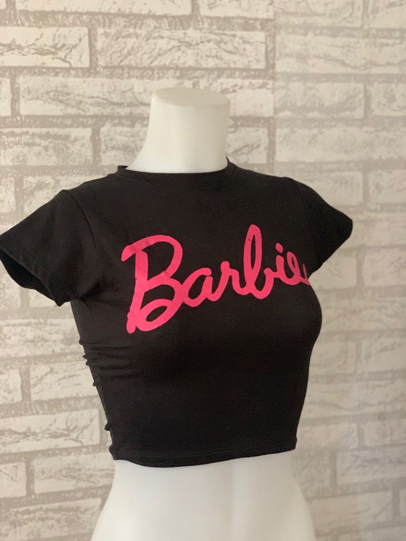 Black barbie crop 2025 top