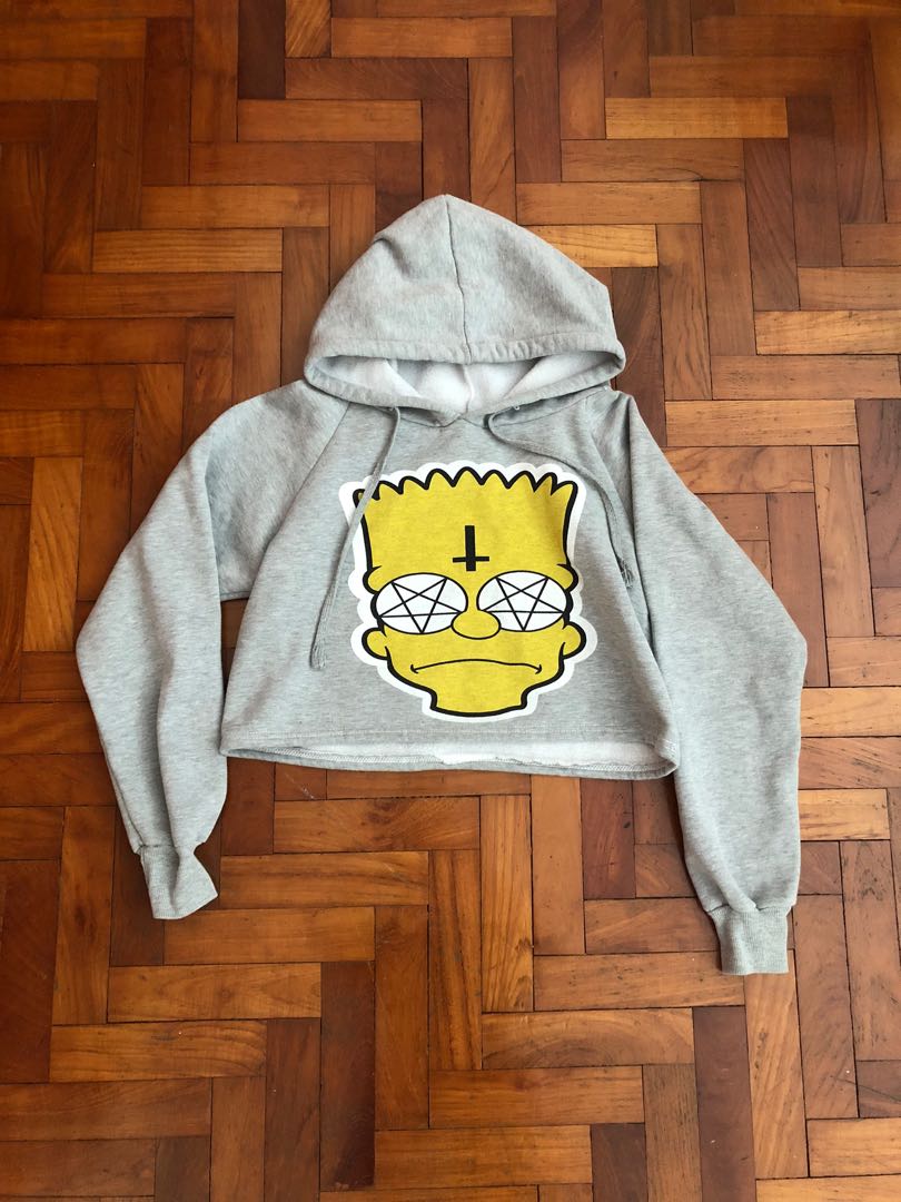 bart simpsons cropped hoodie, Women's Fashion, Coats, Jackets and ...