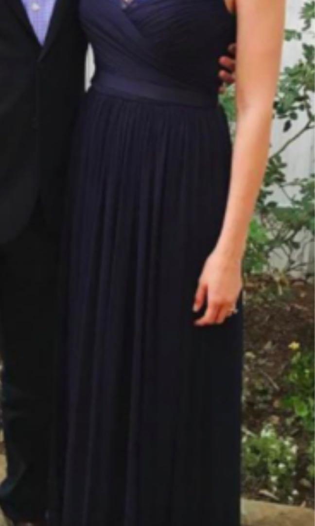 BHLDN Anthropologie Hitherto Fleur Navy Sapphire Tulle Evening Dress Size 2 Women s Fashion Dresses Sets Evening dresses gowns on Carousell