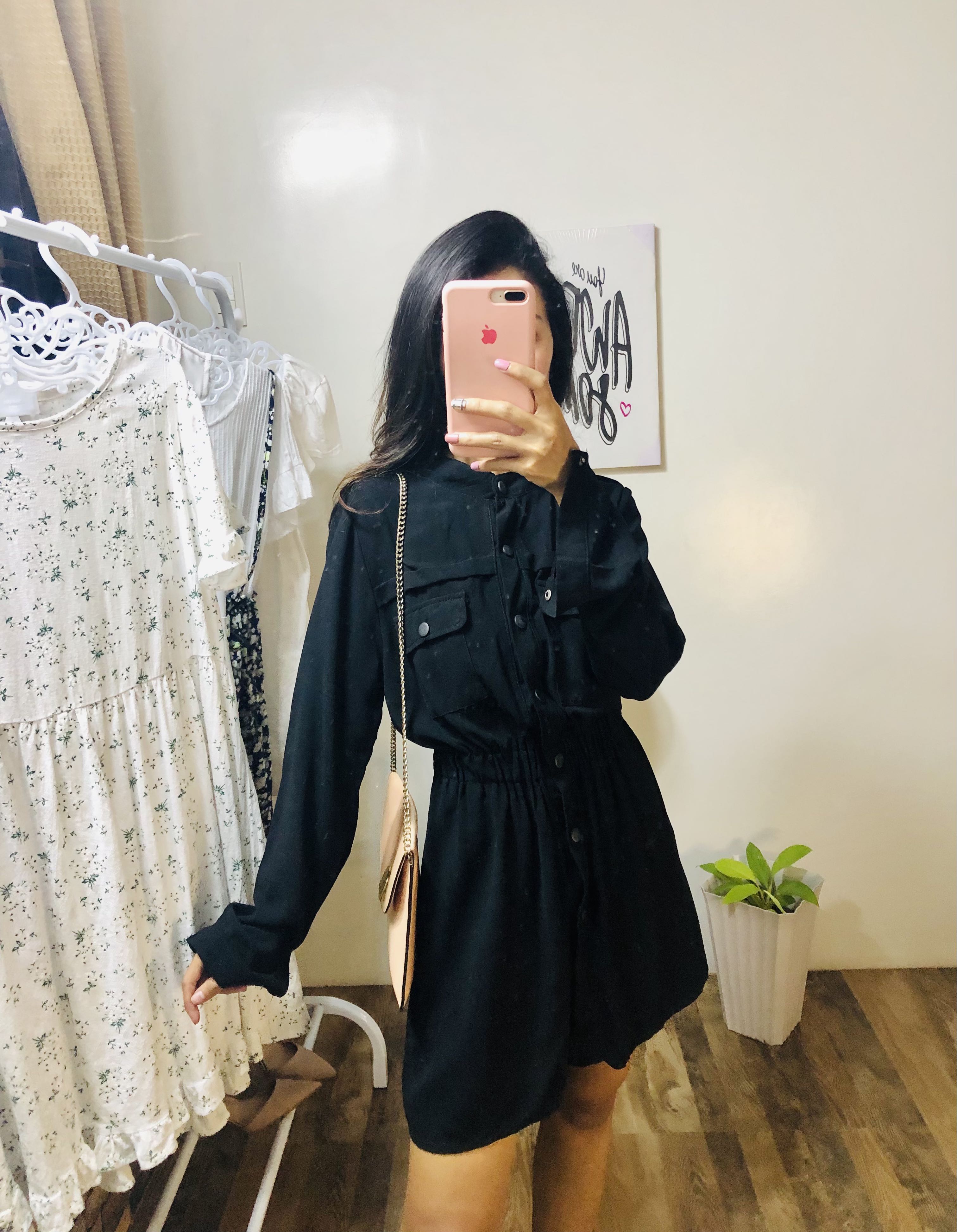 black collared dress