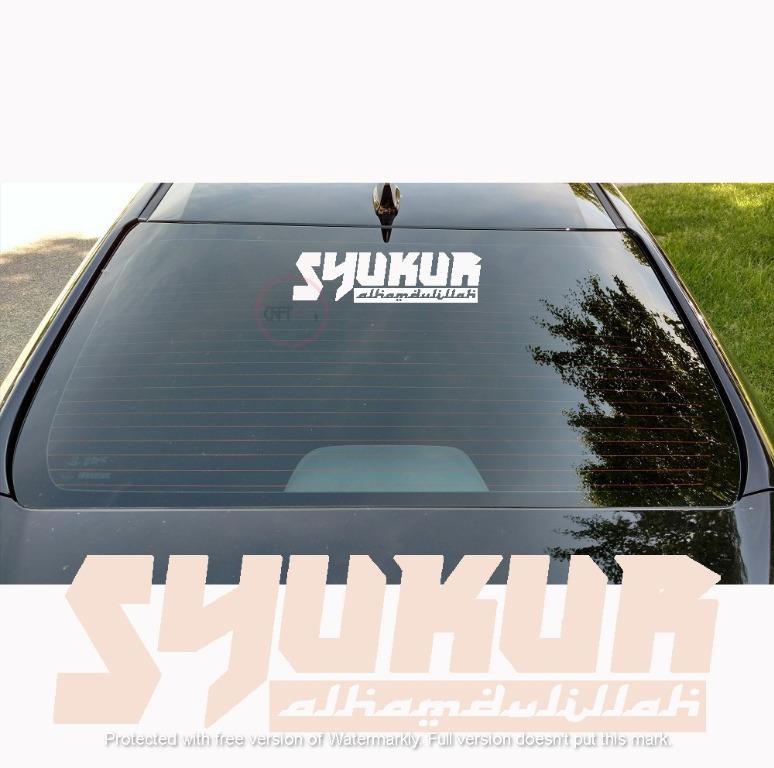 Cfs69 High Quality Syukur Alhamdulillah Logo Sticker Stiker Vinyl Decal Stripes Auto Accessories On Carousell