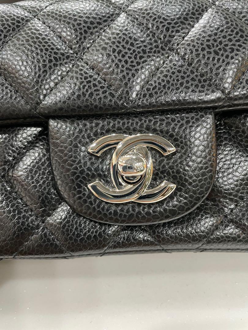 Chanel Extra Mini Classic Flap Bag in Black Caviar in SHW, Luxury