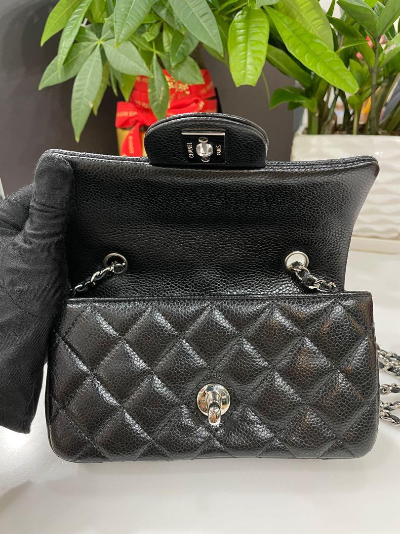 Timeless Chanel extra mini classic flap bag in black caviar leather with  silver hw ref.69264