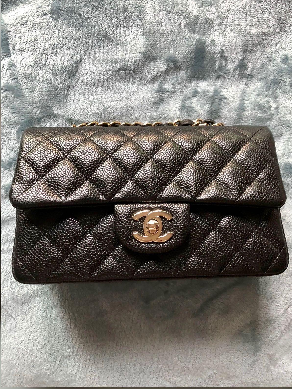 Chanel Mini Rectangular black caviar GHW bag, Luxury, Bags & Wallets on ...