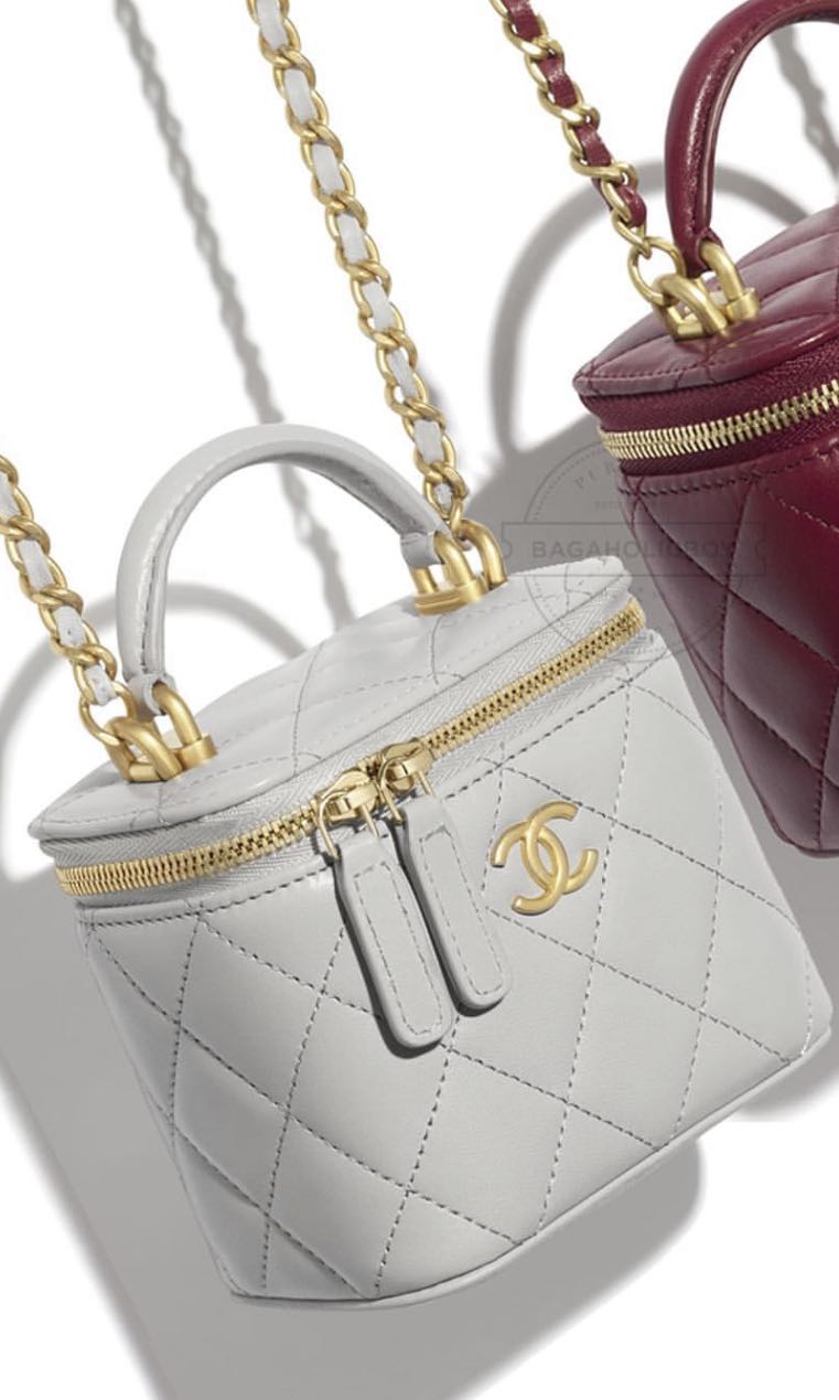 Chanel Mini Vanity Handle Grey 21A, Luxury, Bags & Wallets on