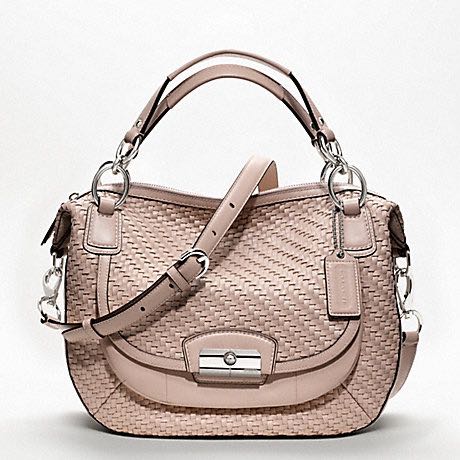 Coach kristin woven leather round satchel store