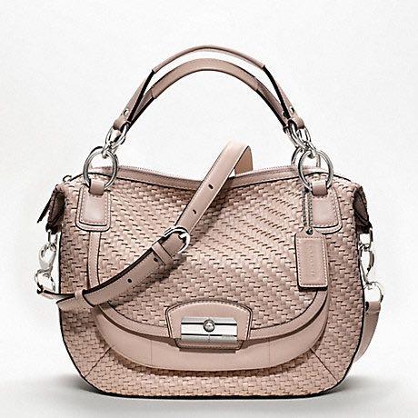 Coach kristin woven leather round clearance satchel