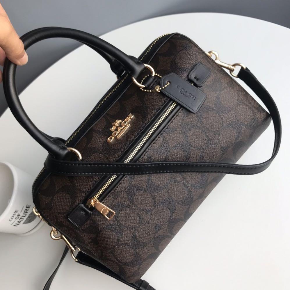 美品✨ COACH 4253 Signature 2way Boston Bag Coach Signature Mini Boston style two way bag with Gold