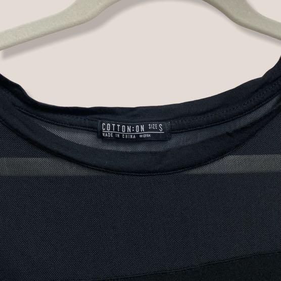COTTON ON Mesh Detail Shirt (Category: Shirts) located in Angeles City. Submitted by chaqi (Listing ID 1096223992, Image 2). Description: ✨ decluttering sale ✨ COTTON ON Mesh Detail Black Shirt mesh detailing on upper half great for active wear flaws: none.