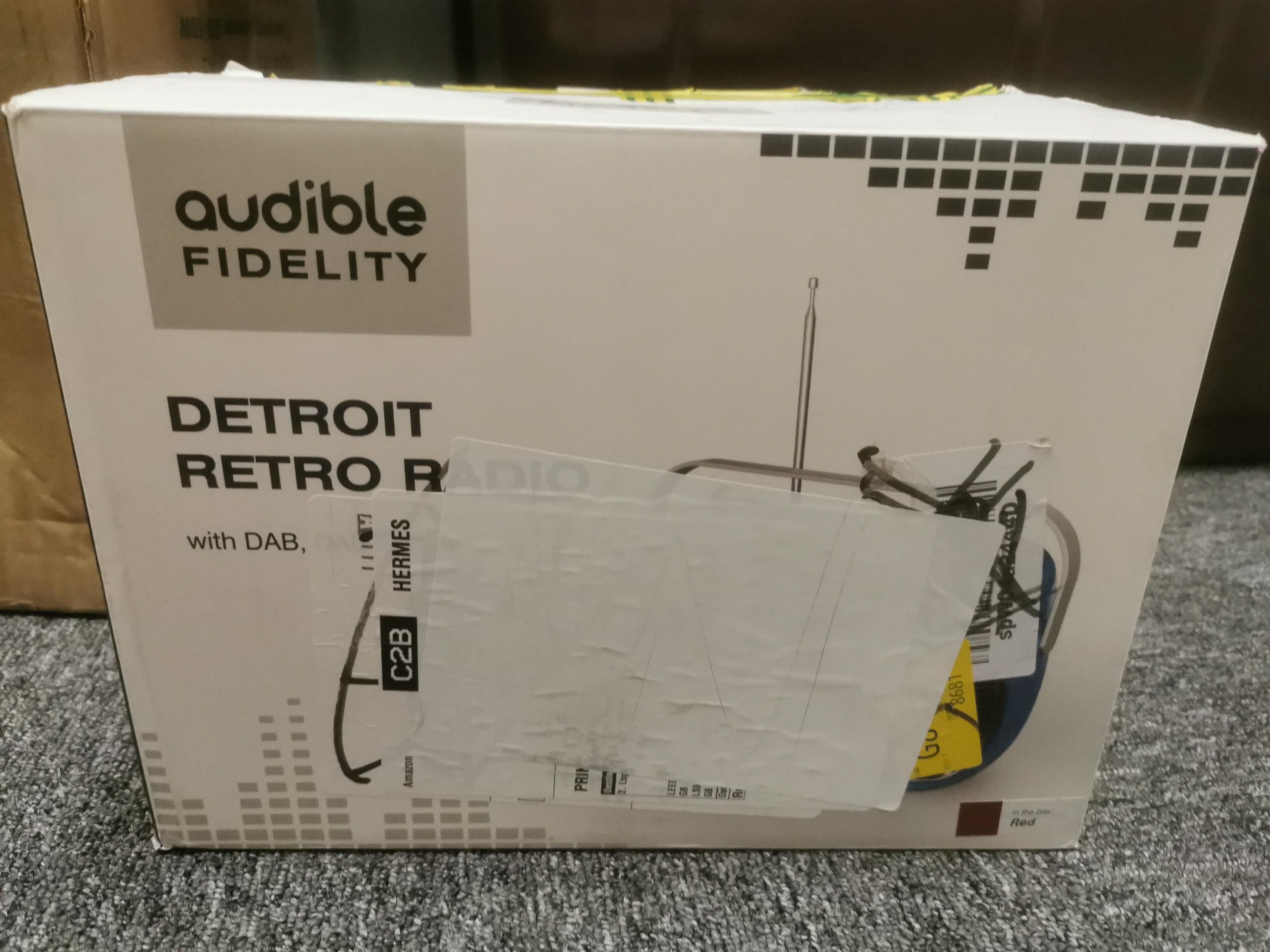 DETROIT DAB Radio Alarm Clock Bedside Mains Powered Or Battery DAB/DAB+