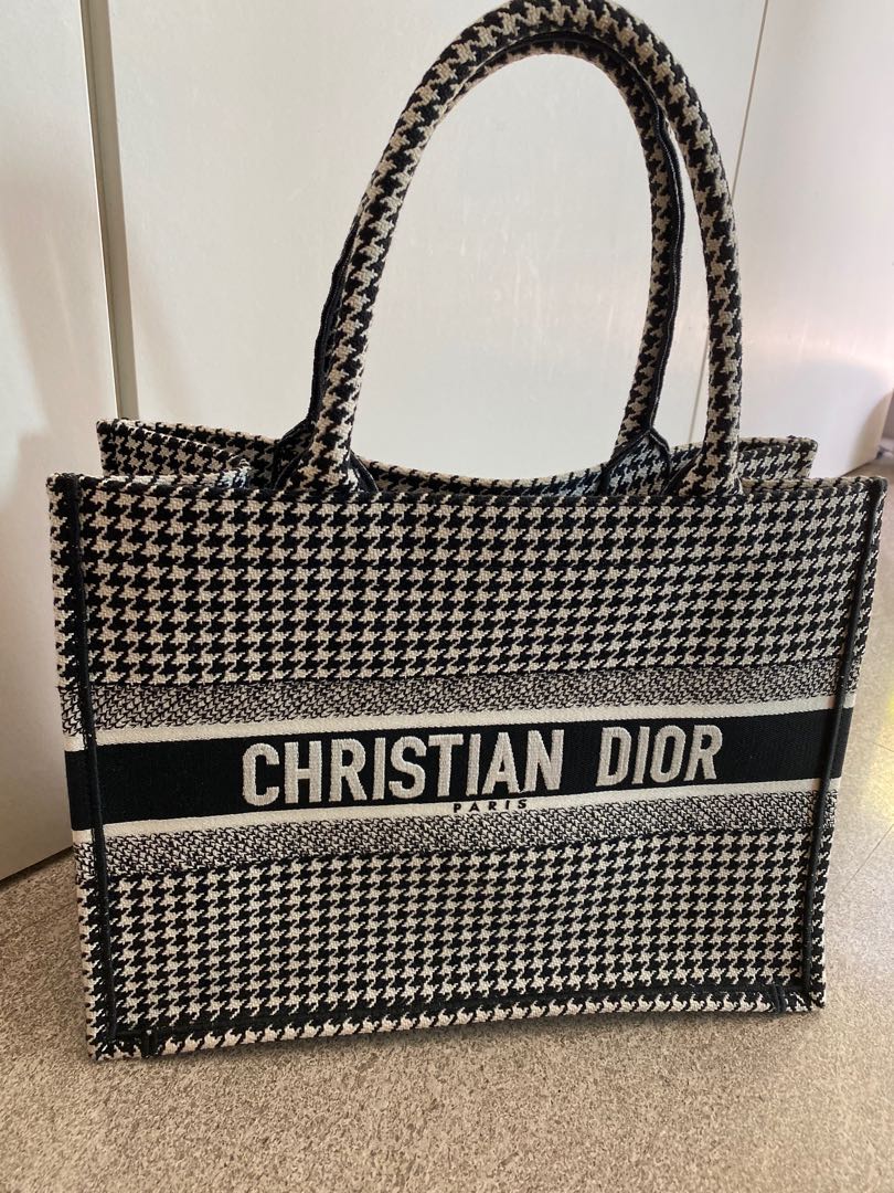 Dior houndstooth book tote Women s Fashion Bags Wallets Tote