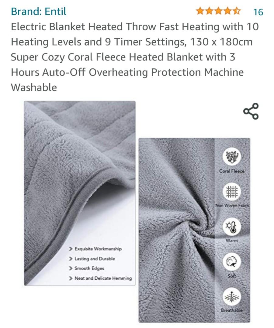 Entil Heated Blanket Furniture Home Living Bedding Towels on Carousell