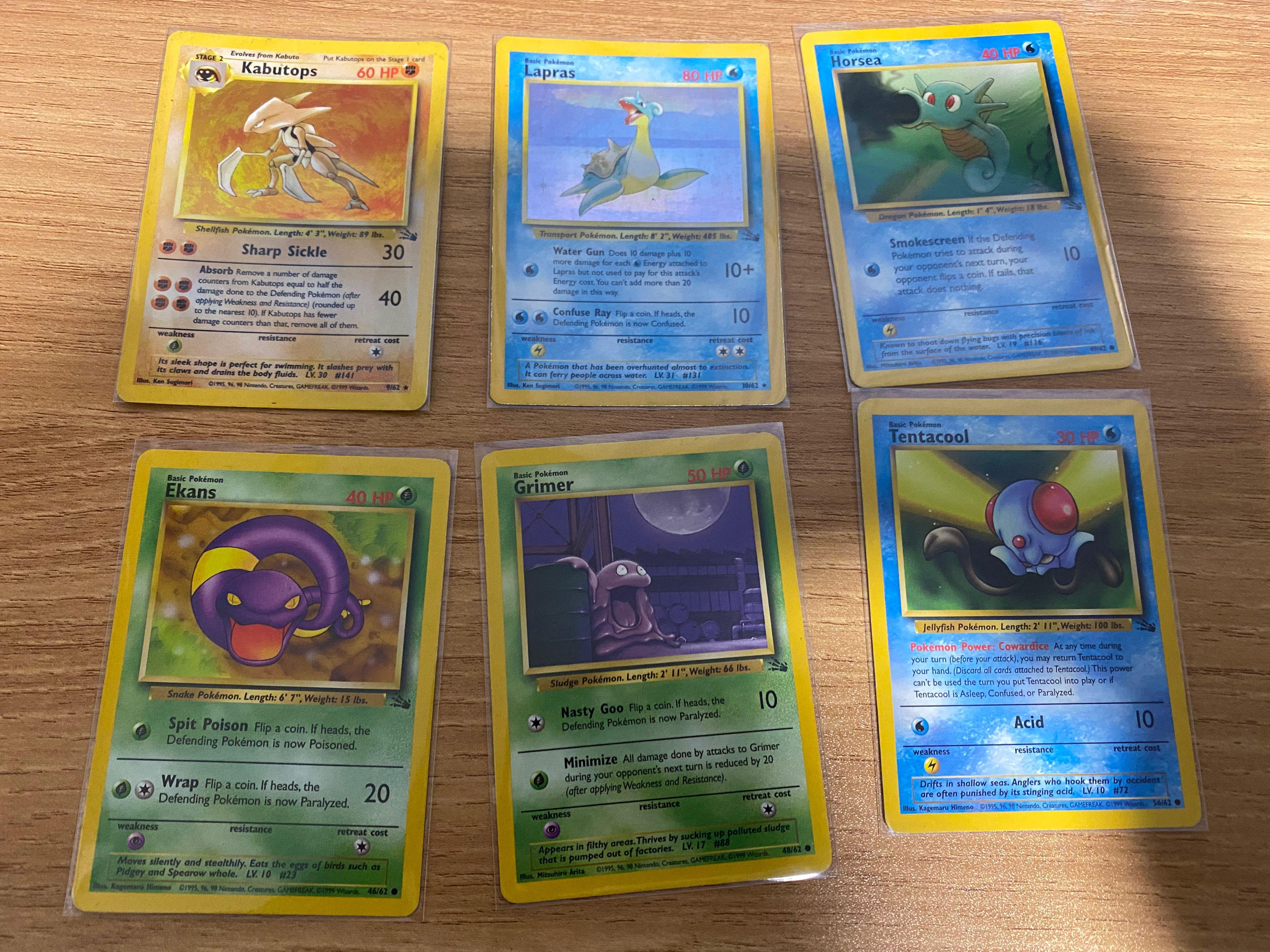 Fossil Card Lot Vintage wotc WOTC holo rare common uncommon non holo  kabutops lapras horsea ekans grimer tentacruel Not eevee heroes chilling  reign charizard blastoise venusaur pokémon pokemon tcg online, Hobbies &
