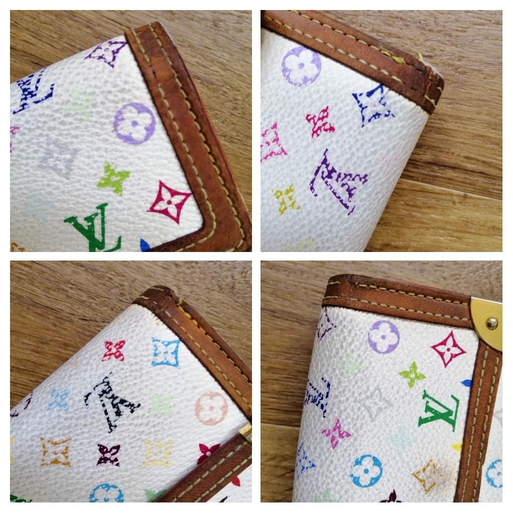 LOUIS VUITTON Monogram Multicolore Elise Wallet White