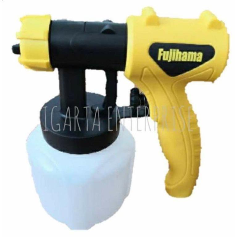 FUJIHAMA PAINT ELECTRIC SPRAY GUN (Category: Construction Tools & Equipment) located in Quezon City. Submitted by igarta.enterprise (Listing ID 1096095122, Image 1). Description: 220v ~60Hz 400w 1.5M input Power :400W spray gun tank capacity :800ml maximum output pressure:1-3(Mpa) Best Micro-injection distance :20-30(mm) Diameter of Nozzle :2.5mm Biggest Jet Flow: 500 cc/min No load speed : 22000 RPM Mac. Viscosity: 100 din/sec Rated voltage : 22