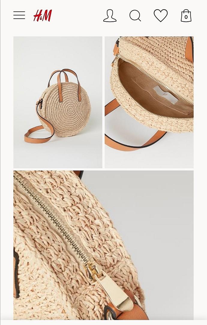H&m round paper straw handbag clearance