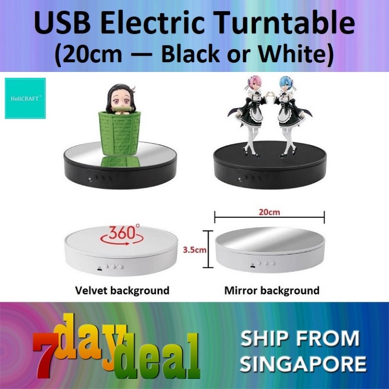 HoliCRAFT 20cm USB Turntable Revolving Display Stand (360 Degree ...
