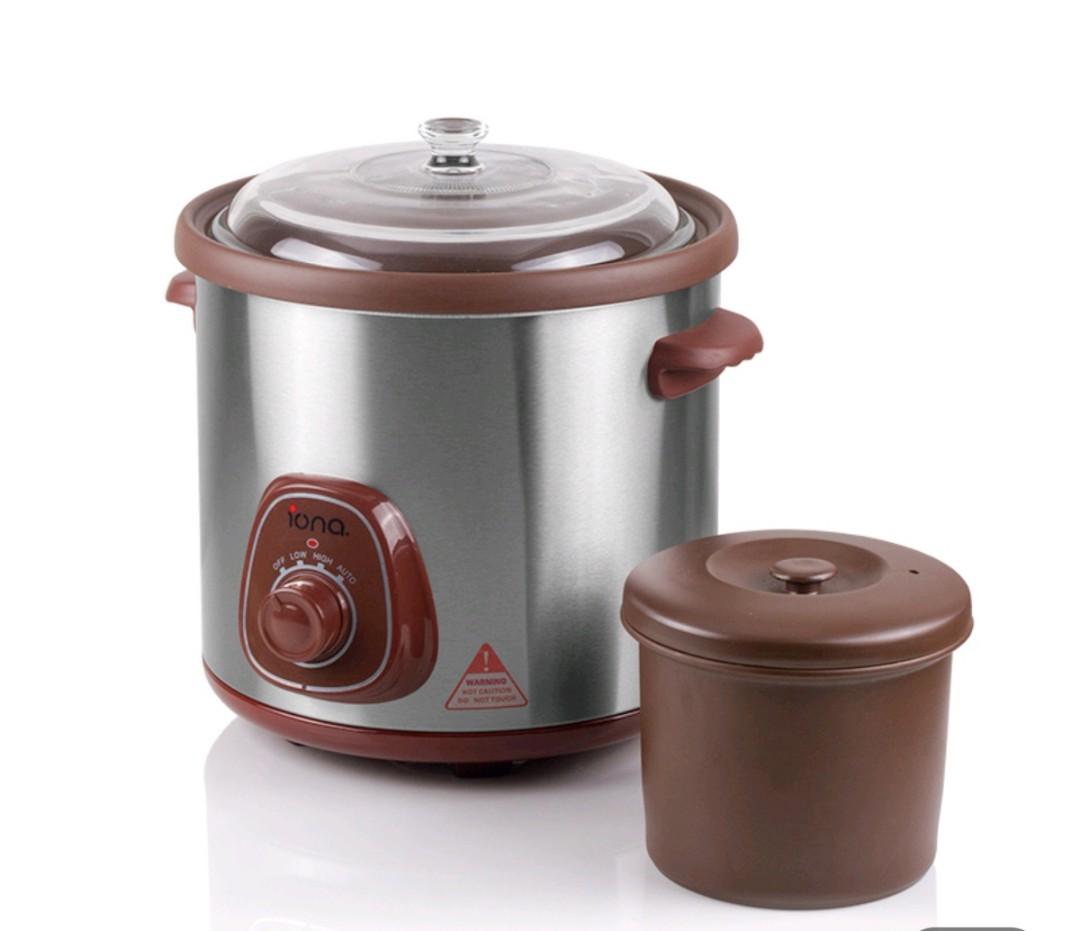 Buy IONA 6.0L Auto Slow Cooker with Double Boiler
