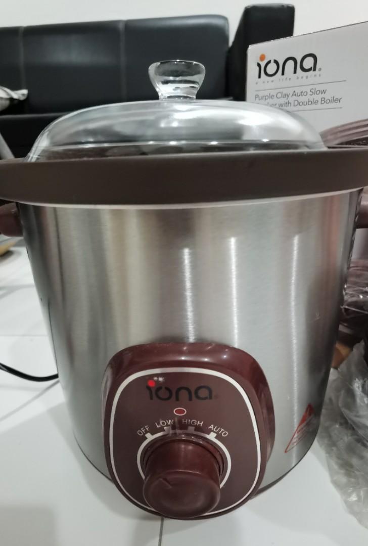 Buy IONA 6.0L Auto Slow Cooker with Double Boiler