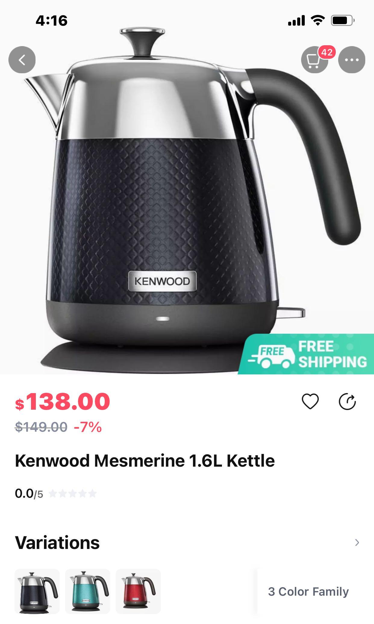 Kenwood Mesmerine 1.6L Electric kettle, TV & Home Appliances, Kitchen Appliances, Kettles
