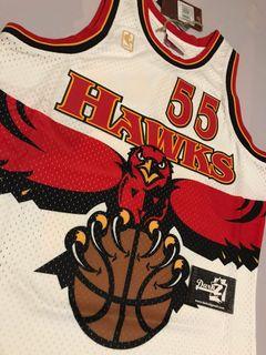 Size M Atlanta Hawks Wilkins #21 Hardwood Classics NBA Jersey Red  '85-'86