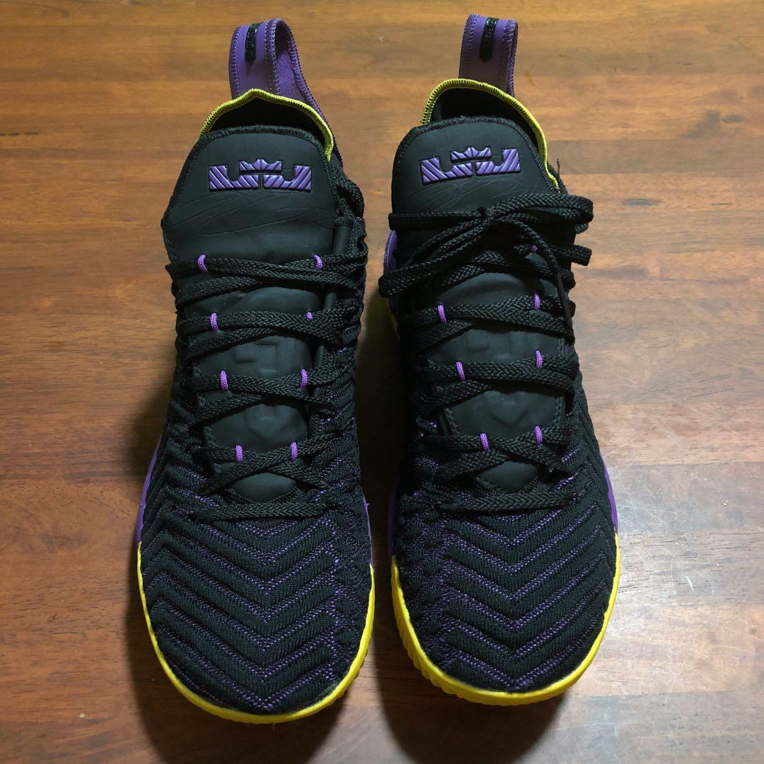 Nike lebron 16 sales purple and gold