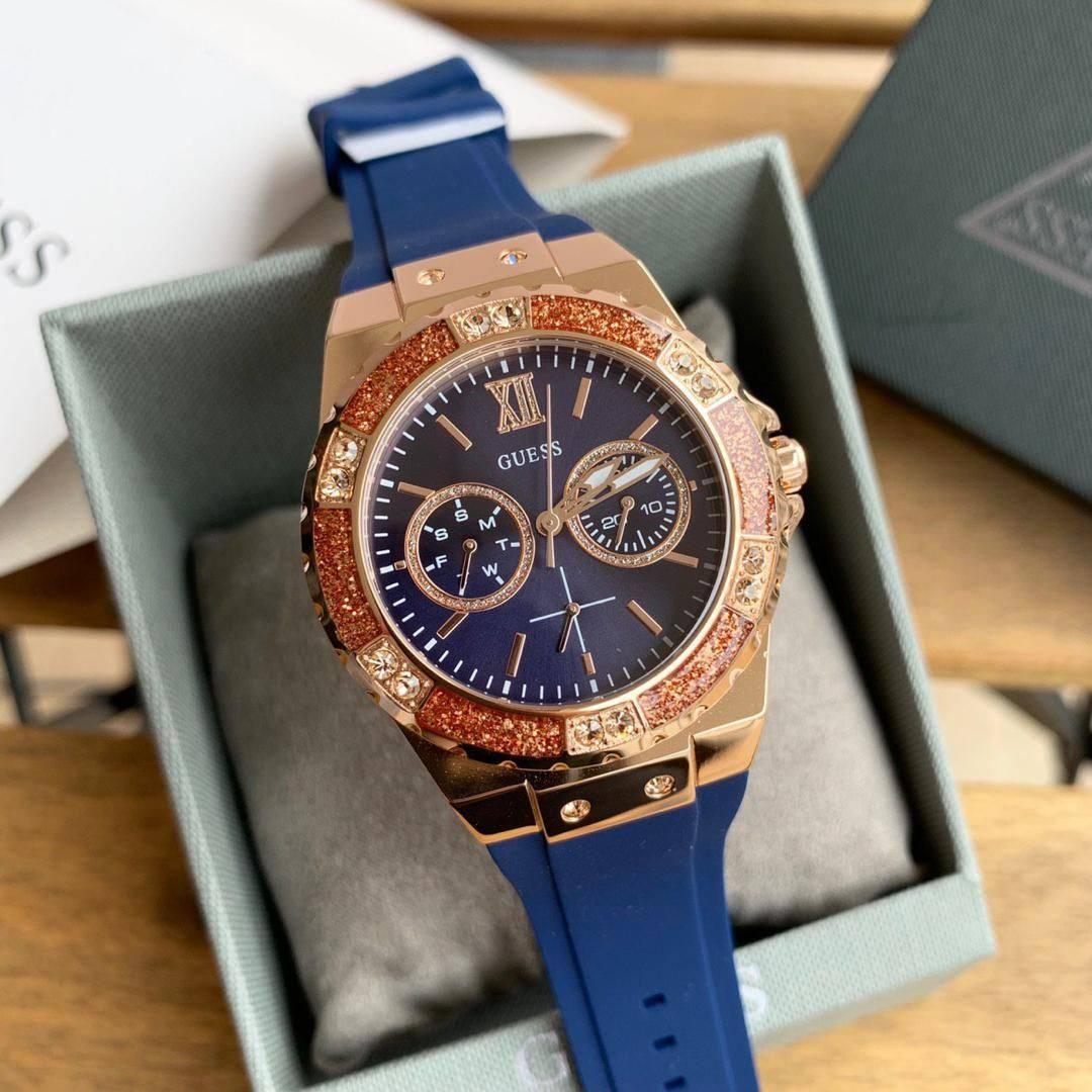 Guess limelight blue silicone strap ladies watch w1053l1 shop