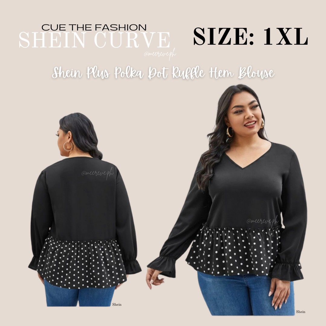 PLUS SIZE SHEIN Curve Longsleeve Blouse for 1xl xl, Women's Fashion, Tops,  Longsleeves on Carousell