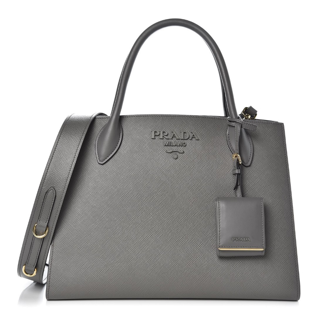 Medium saffiano leather online prada monochrome bag